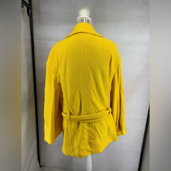 Focus 2000 Women's 20W Yellow Wool Blend Jacket Coat Bell Flared Sleeves Lined - Picture 3 of 6